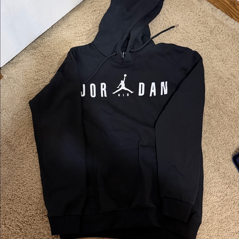 Jordan Black Hoodie with White Logo